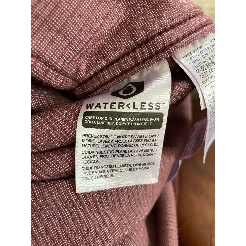 Men's Levi's Stay Loose Worker Cordory Shirt Jacket Burgundy Shacket Sz S Fits L - Picture 7 of 10
